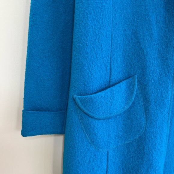 Boden Vintage Boiled Wool Open Front Cardigan Coat in Cobalt Blue, size 12 - Picture 5 of 9